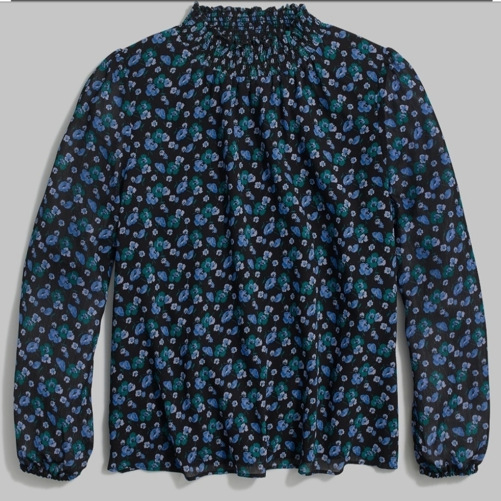 J. Crew Factory Long Sleeve Floral Mockneck Top. Ladies Size L